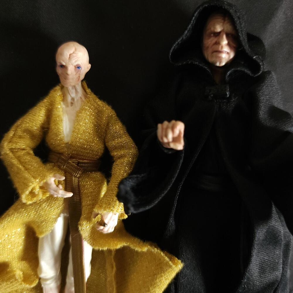 Star Wars Emperor Palpatine‎ & Supreme Leader Snoke Figures Cloth Robes Lot Of 2